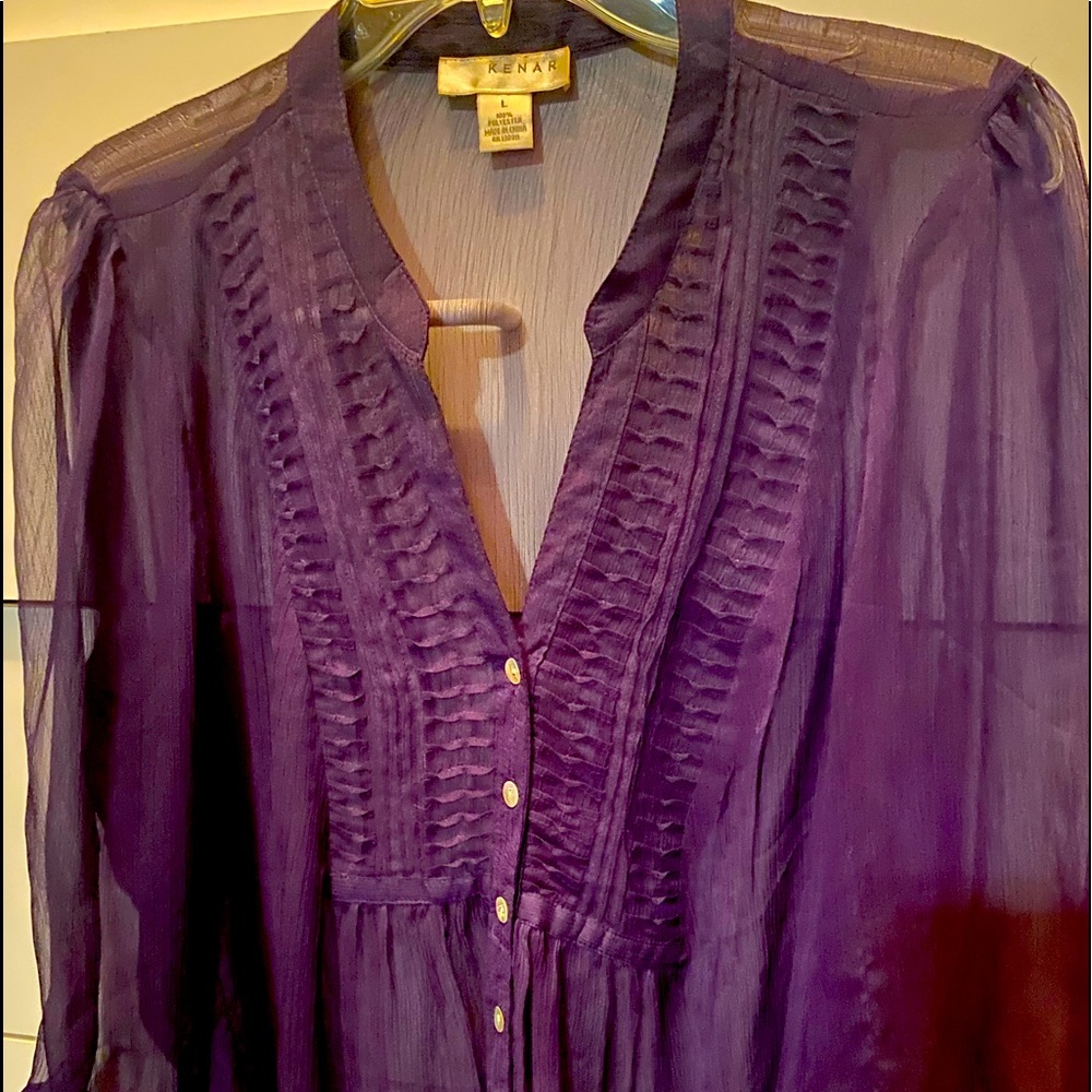 Sheer silky fancy shirt